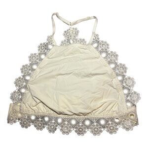 Aerie Highneck Lace White Bralette Medium